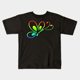 Rainbow Color Butterfly Kids T-Shirt